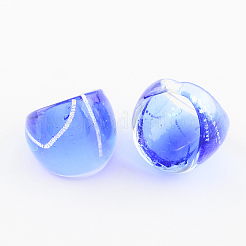Handmade Silver Foil Lampwork Wide Band Rings&nbsp;RJEW-Q150-M09-B
