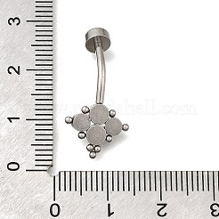304 Stainless Steel Clear Cubic Zirconia Curved Barbell Belly Button Rings&nbsp;AJEW-D306-03P-03