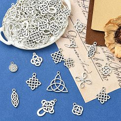 90Pcs 10 Styles Tibetan Style Alloy lrish Eternity Knot Charms&nbsp;TIBEP-YW0002-37