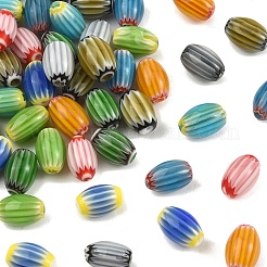 54Pcs 9 Colors Handmade Millefiori Lampwork Beads&nbsp;LAMP-YW0004-20