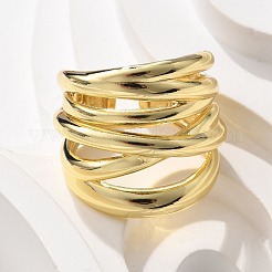 Brass Multi-layer Cuff Finger Rings&nbsp;RJEW-C120-03G