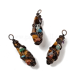 Natural & Synthetic Gemstone Pointed Big Pendants&nbsp;G-G860-03R