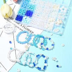 DIY Round Acrylic & ABS Plastic Imitation Pearl Beads Bracelets Jewelry Making Kits&nbsp;DIY-FS0007-41