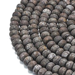 Natural Red Snowflake Obsidian Beads Strands&nbsp;G-P575-A23-8x5mm
