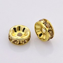 Brass Rhinestone Spacer Beads&nbsp;RB-A014-Z5mm-14G-NF