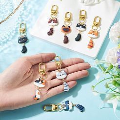 10Pcs Cat Alloy Enamel Pendant Decorations&nbsp;HJEW-TAC0178