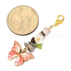 8Pcs Butterfly Alloy Enamel Pendant Decorations&nbsp;HJEW-JM04157
