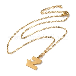 304 Stainless Steel Pendant Necklaces&nbsp;LS-NJEW-H036-02G-Z