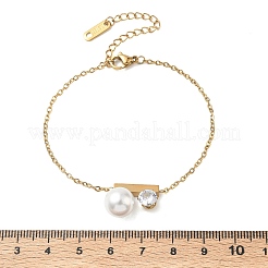304 Stainless Steel Cuboid Link Bracelets&nbsp;SA-CBA5F76-06G