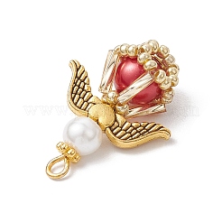 Glass Pearl Round Beaded Pendants&nbsp;PALLOY-MZ00747