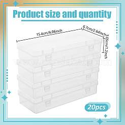 20Pcs Plastic Packing Boxes with Hinged Lid&nbsp;CON-GO0001-09