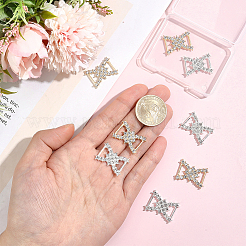 8Pcs 2 Colors Bowknot Alloy Rhinestone Bikini Connectors Buckles&nbsp;FIND-HY0005-42