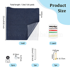 Denim Embroidery Fabric Kit&nbsp;DIY-WH0349-320E