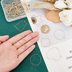 36pcs 9 style Brass Hoop Earring Findings&nbsp;KK-PH0005-99
