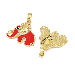 Brass Micro Pave Cubic Zirconia Pendants&nbsp;KK-F908-08G-02