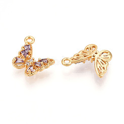 Brass Micro Pave Cubic Zirconia Charms&nbsp;X1-KK-N262-112A-G