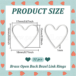 32Pcs Brass Open Back Bezel Link Rings&nbsp;KK-BC00015-47