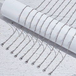 10Pcs 304 Stainless Steel Satellite Chain Necklaces Set for Men Women&nbsp;NJEW-NB0001-13