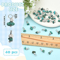40Pcs Natural HuBei Turquoise  Pendants&nbsp;PALLOY-SW00147