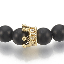 Synthetic Lava Rock Stretch Bracelets&nbsp;ZIRC-T006-24G-02