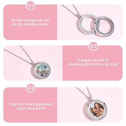 2Pcs 304 Stainless Steel Locket Pendants&nbsp;STAS-BBC0010-30