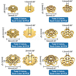 360Pcs 12 Style Tibetan Style Alloy Bead Caps&nbsp;FIND-PH0006-57