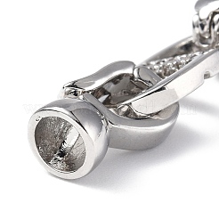 Rack Plating Brass Micro Pave Clear Cubic Zirconia Fold Over Clasps&nbsp;KK-G448-05P