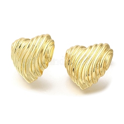 Rack Plating Heart Brass Stud Earrrings&nbsp;EJEW-L097-13G
