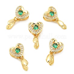 Brass Micro Pave Cubic Zirconia Pendant Pinch Bails&nbsp;KK-I705-04G