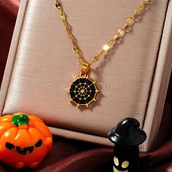 Halloween 304 Stainless Steel Enamel Pendant Necklaces&nbsp;AJ4171