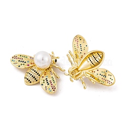 Brass Micro Pave Cubic Zirconia Pendants&nbsp;KK-E108-36G