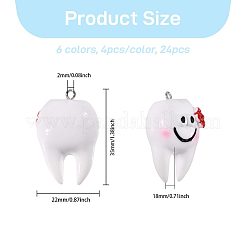 24Pcs 6 Colors Opaque Resin Pendants&nbsp;RESI-CO000110-01