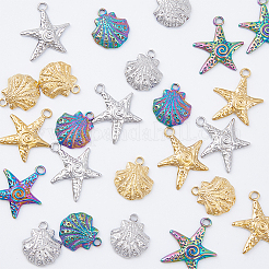 24Pcs 6 Style 304 Stainless Steel Pendants&nbsp;STAS-DC0013-18