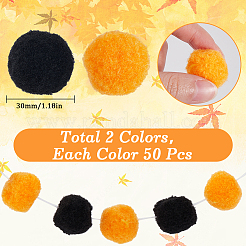 100Pcs 2 Colors Halloween DIY Doll Craft Pom Pom Yarn Pom Pom Balls&nbsp;AJEW-SC0003-18