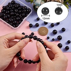 120Pcs 4 Style Synthetic Black Stone Beads Strands&nbsp;G-SZ0001-24