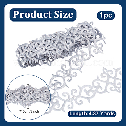 Floral Embroidery Sew on Polyester Ribbon Patches&nbsp;AJEW-WH0459-26B