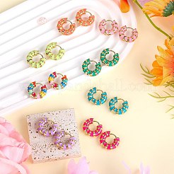 Enamel Striped Thick Hoop Earrings&nbsp;JE1110E