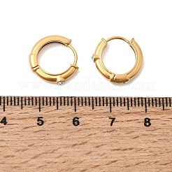 304 Stainless Steel Rhinestone Hoop Earrings&nbsp;EJEW-P344-06G