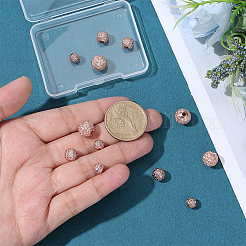 12Pcs 3 Styles Brass Micro Pave Cubic Zirconia Beads&nbsp;KK-PH0004-88RG