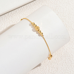 Brass Geometric Round Column Beads Link Chain Anklets for Women&nbsp;NO8151