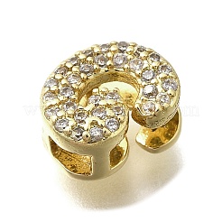 Brass Micro Pave Cubic Zirconia Letter Multi-Strand Links&nbsp;KK-D295-32G-07