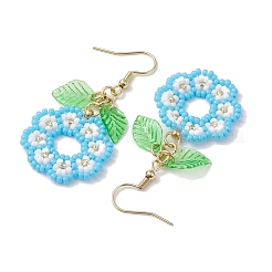 3 Pairs Handmade Seed Beads Dangle Earrings&nbsp;EJEW-MZ00143