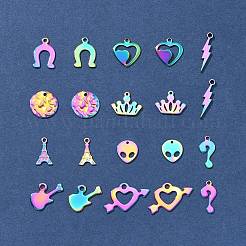20Pcs 10 Styles 304 & 201 Stainless Steel Charms&nbsp;STAS-FS0001-42