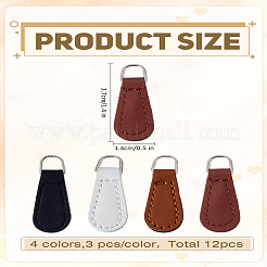 12pcs 4 Colors PU Leather Zipper Pull Tabs&nbsp;HJEW-LP0001-80