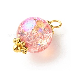 Electroplate Crackle Glass Bead Pendants&nbsp;PALLOY-JF01141