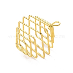 Iron Wire Spiral Bead Cage Pendants&nbsp;IFIN-Q126-01G