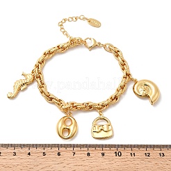 304 Stainless Steel Charm Bracelets&nbsp;BJEW-P368-05G