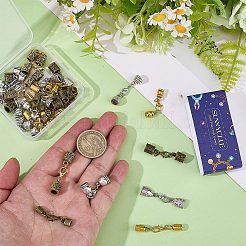 32Pcs 8 Styles Alloy Cord Ends&nbsp;HJEW-SC0003-07