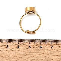 Adjustable 304 Stainless Steel Pave Cubic Zirconia Cuff Open Rings for Women&nbsp;RJEW-B161-01G-03