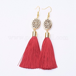 Ice Silk Thread Tassel Dangle Earrings&nbsp;EJEW-P142-B06